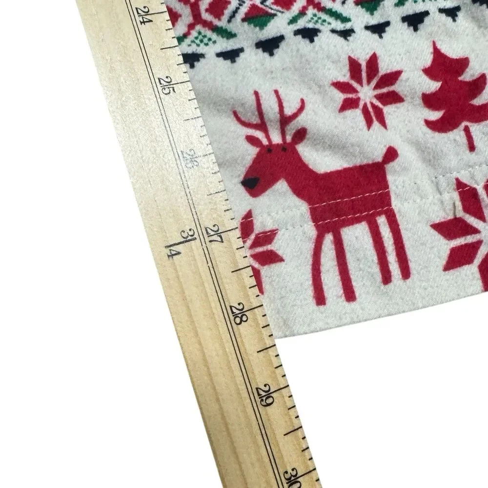 Hanna Andersson Womens Pajama Set M Fair Isle Flannel Knit Deer Christmas Pants - Picture 12 of 12